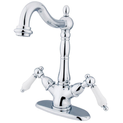 Kingston Chrome 2 Handle Vessel Sink Bathroom Faucet with deck plate KS1491PL