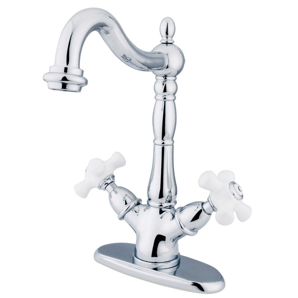 Kingston Chrome 2 Handle Vessel Sink Bathroom Faucet with deck plate KS1491PX