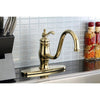 Kingston Polished Brass Single Handle 8" Centerset Kitchen Faucet KS1572TLLS