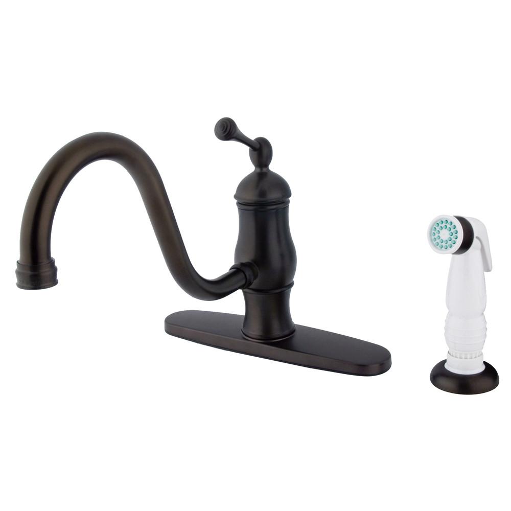 Oil Rubbed Bronze Single Handle Centerset Kitchen Faucet w spray KS1575BL