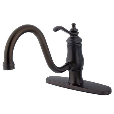 Kingston Oil Rubbed Bronze Single Handle 8" Centerset Kitchen Faucet KS1575TLLS