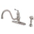 Satin Nickel Single Handle 8" Centerset Kitchen Faucet w sprayer KS1578BLBS