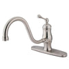 Kingston Brass Satin Nickel Single Handle 8" Centerset Kitchen Faucet KS1578BLLS