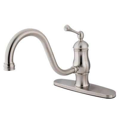 Kingston Brass Satin Nickel Single Handle 8" Centerset Kitchen Faucet KS1578BLLS