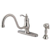 Satin Nickel Single Handle 8" Centerset Kitchen Faucet w sprayer KS1578TLBS