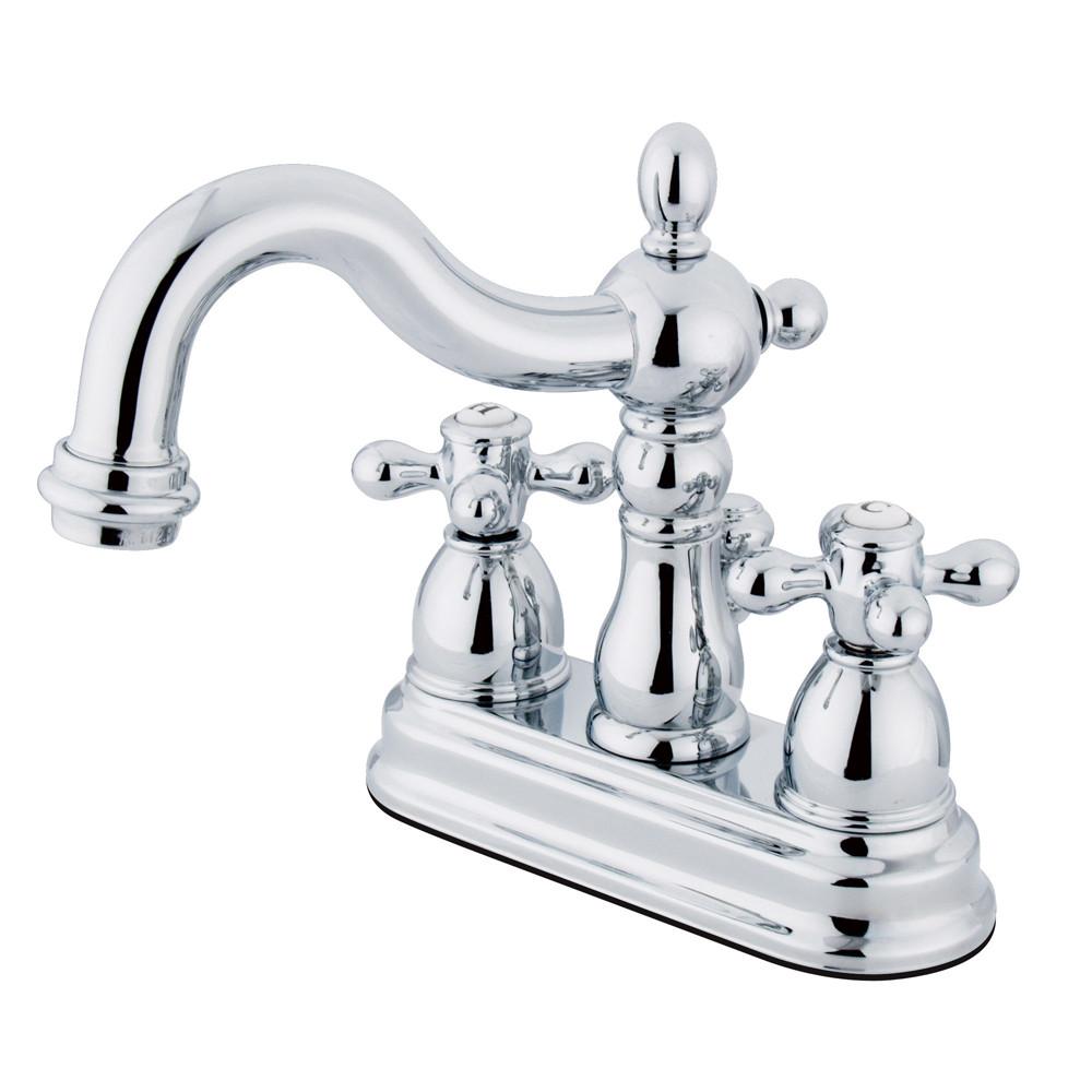 Kingston Brass Chrome 2 Handle 4" Centerset Bathroom Faucet w Pop-up KS1601AX