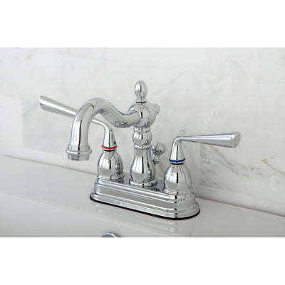 Kingston Silver Sage Chrome 4" Centerset Bathroom Faucet With Drain KS1601ZL