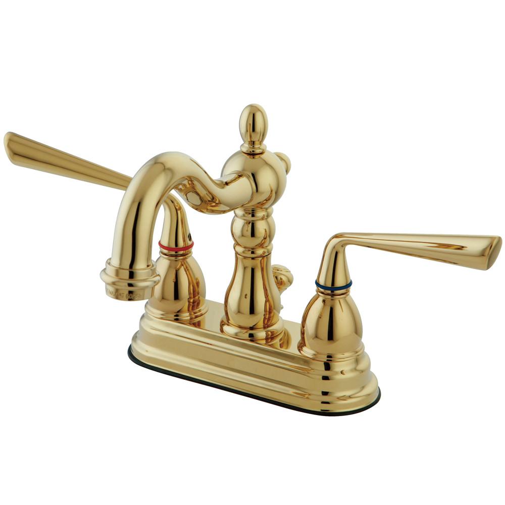 Kingston Silver Sage Polished Brass Centerset Bathroom Faucet W Drain KS1602ZL