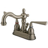 Kingston Silver Sage Satin Nickel 4" Centerset Bathroom Faucet W/Pop-Up KS1608ZL