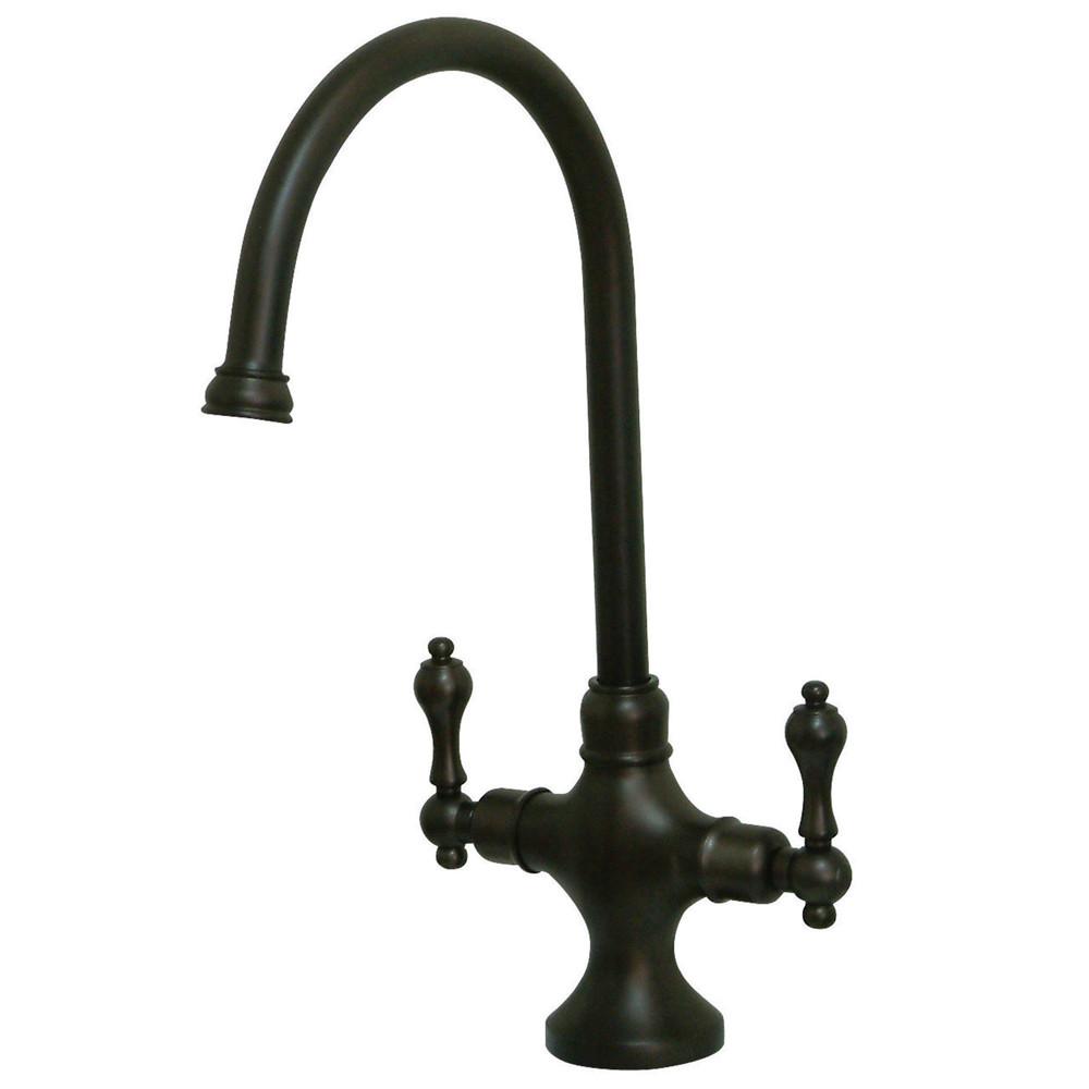 Kingston Brass Oil Rubbed Bronze 2 Handle Single Hole Kitchen Faucet KS1765ALLS