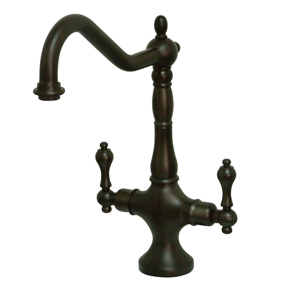 Kingston Brass Oil Rubbed Bronze 2 Handle Single Hole Kitchen Faucet KS1775ALLS