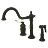 Oil Rubbed Bronze Single Handle Widespread Kitchen Faucet w Spray KS1815PLBS