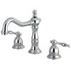 Kingston Chrome 2 Handle 8" to 14" Widespread Bathroom Faucet w Pop-up KS1971NL