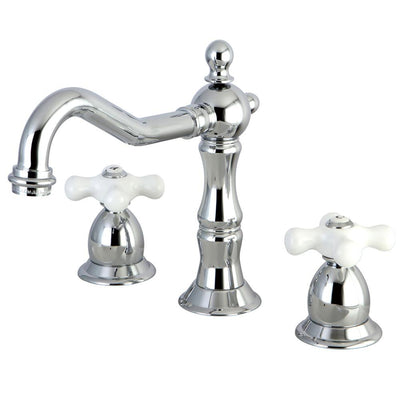 Kingston Chrome 2 Handle 8" to 14" Widespread Bathroom Faucet w Pop-up KS1971PX