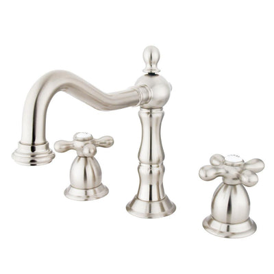 Kingston Satin Nickel 2 Handle Widespread Bathroom Faucet w Pop-up KS1978AX