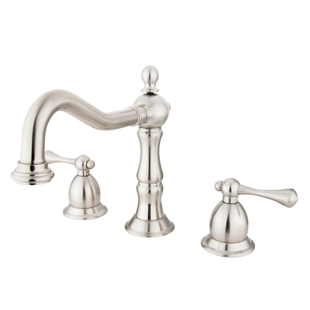 Kingston Satin Nickel 2 Handle Widespread Bathroom Faucet w Pop-up KS1978BL