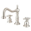 Kingston Satin Nickel 2 Handle Widespread Bathroom Faucet w Pop-up KS1978BX