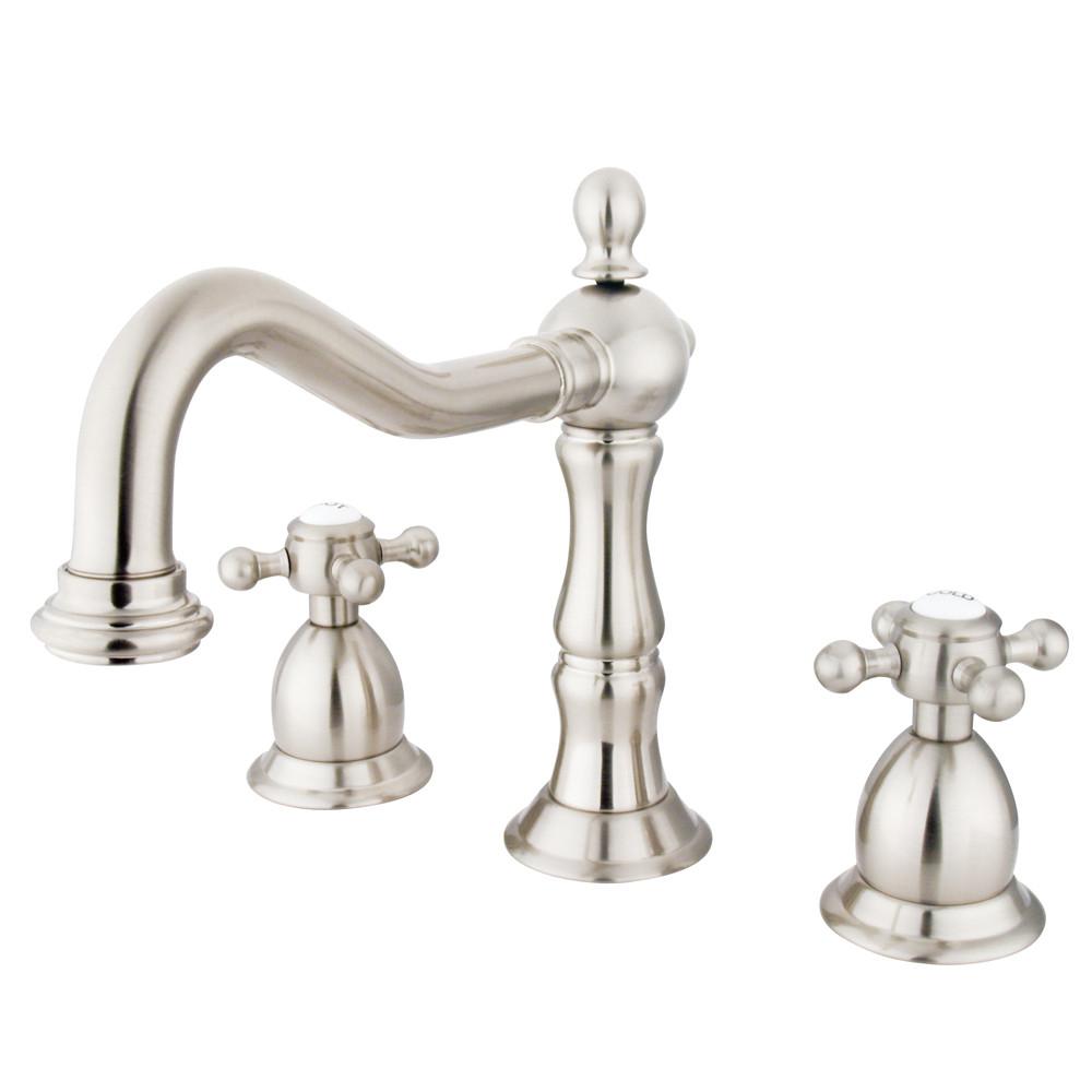 Kingston Satin Nickel 2 Handle Widespread Bathroom Faucet w Pop-up KS1978BX