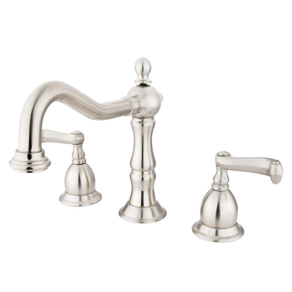 Kingston Satin Nickel 2 Handle Widespread Bathroom Faucet w Pop-up KS1978FL