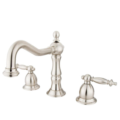 Kingston Satin Nickel 2 Handle Widespread Bathroom Faucet w Pop-up KS1978TL