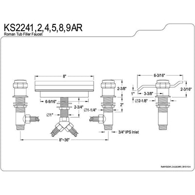 Kingston Brass Chrome Waterfall Roman Tub Filler Faucet KS2241AR