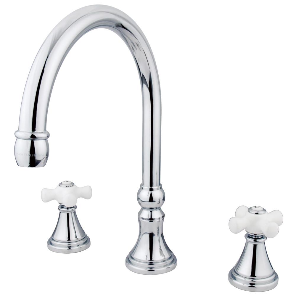 Kingston Brass Chrome Two Handle Roman Tub Filler Faucet KS2341PX