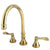 Kingston Polished Brass NuFrench bathroom roman tub filler faucet KS2342DFL