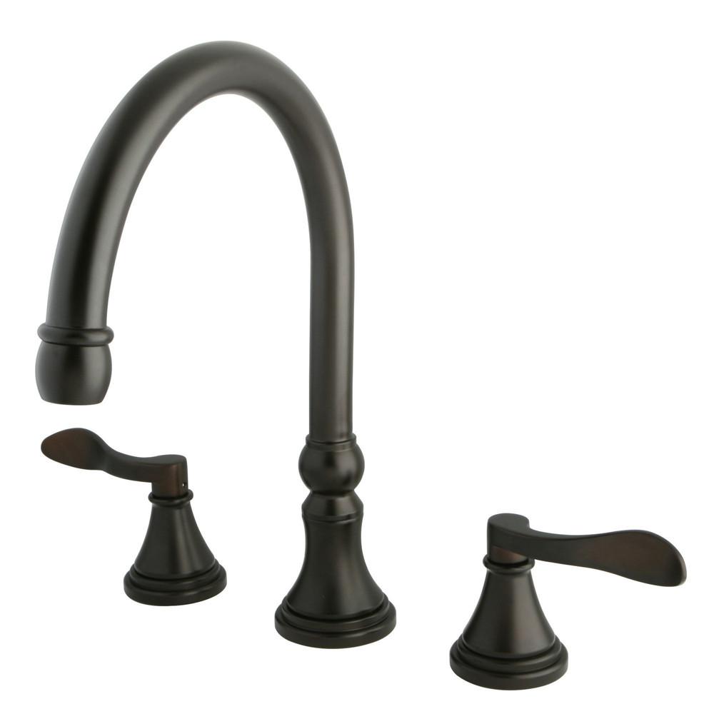 Kingston Oil Rubbed Bronze NuFrench bathroom roman tub filler faucet KS2345DFL