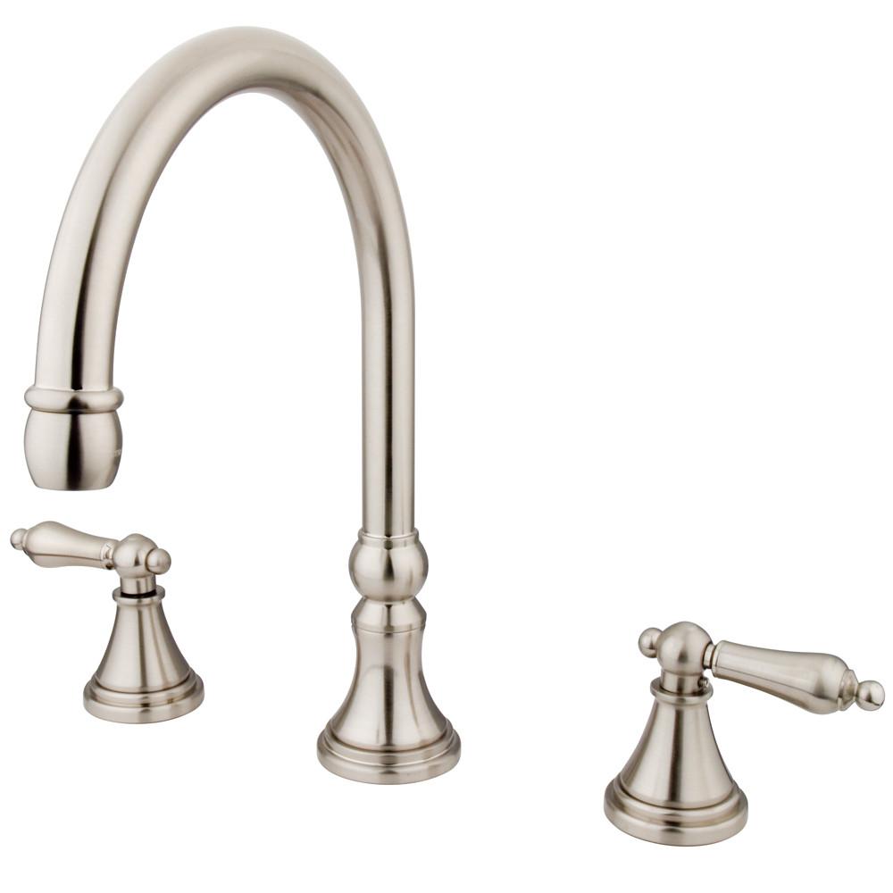 Kingston Brass Satin Nickel Two Handle Roman Tub Filler Faucet KS2348AL