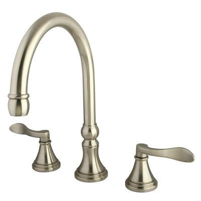 Kingston Brass Satin Nickel NuFrench bathroom roman tub filler faucet KS2348DFL