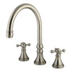 Kingston Brass Satin Nickel Two Handle Roman Tub Filler Faucet KS2348KX