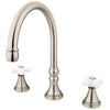 Kingston Brass Satin Nickel Two Handle Roman Tub Filler Faucet KS2348PX