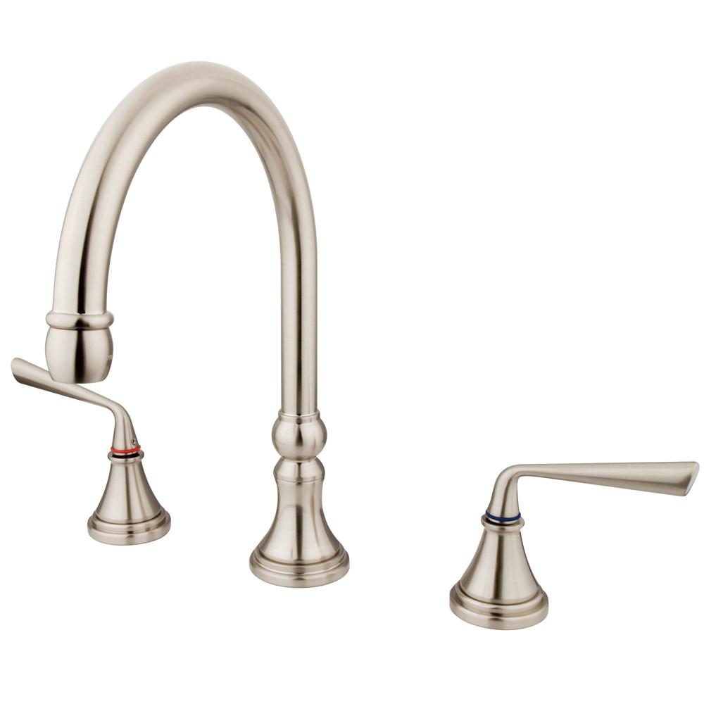 Kingston Silver Sage Satin Nickel Bathroom Roman Tub Filler Faucet KS2348ZL