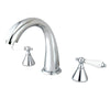 Kingston Brass Chrome Naples Two Handle Roman Tub Filler Faucet KS2361PL