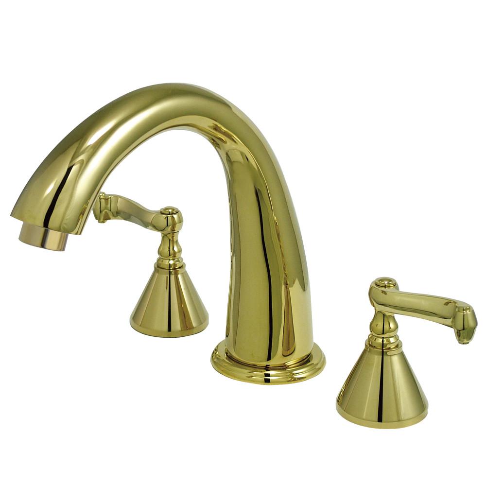 Kingston Brass Polished Brass Two Handle Roman Tub Filler Faucet KS2362FL