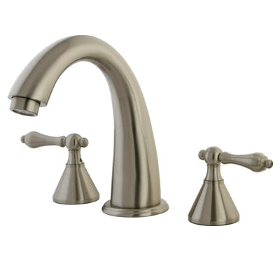 Kingston Brass Satin Nickel Naples Two Handle Roman Tub Filler Faucet KS2368AL