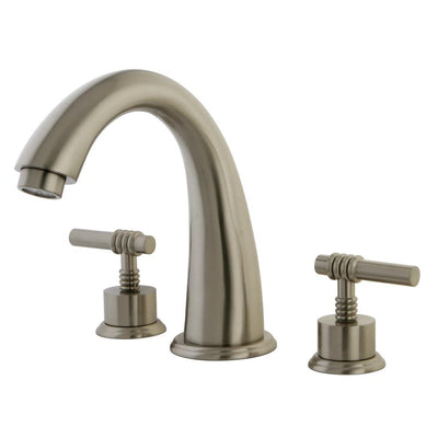 Kingston Brass Satin Nickel Milano Two Handle Roman Tub Filler Faucet KS2368ML