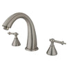 Kingston Brass Satin Nickel Two Handle Roman Tub Filler Faucet KS2368TL