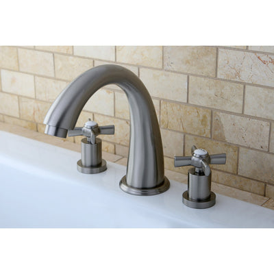 Kingston Brass KS2368ZX 2 Handle Roman Tub Filler Satin Nickel