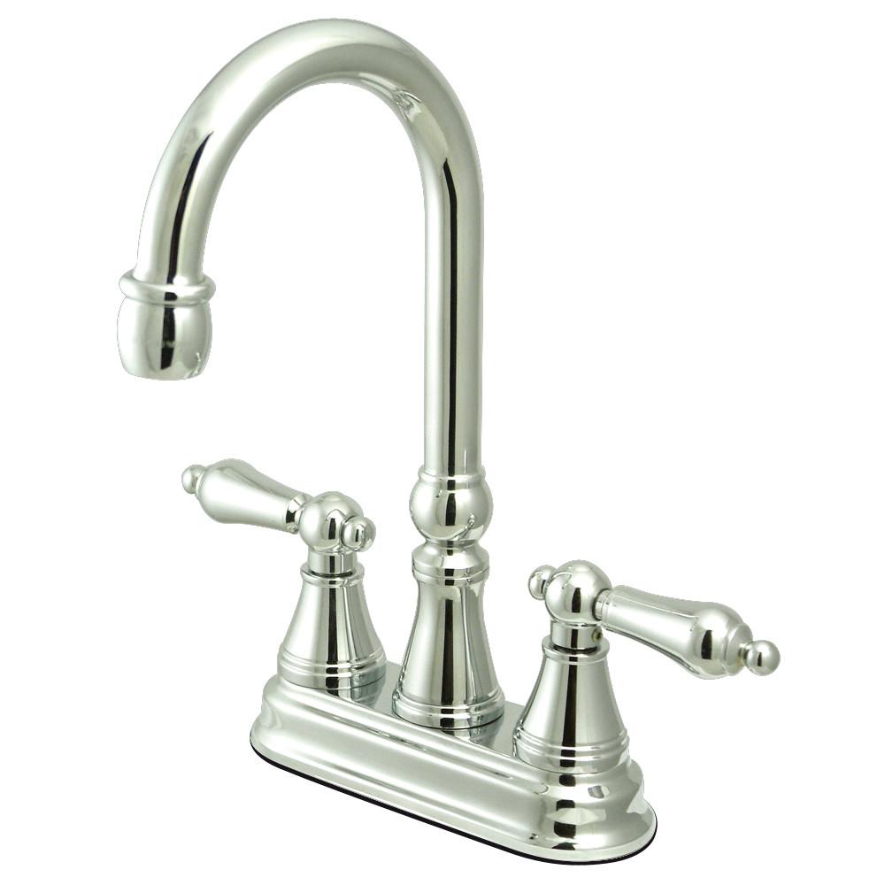 Kingston Brass Chrome Two Handle 4" Centerset Bar Prep Sink Faucet KS2491AL