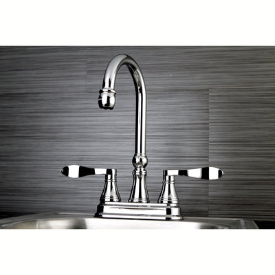 Kingston Brass Chrome NuFrench 4" bar / prep sink faucet KS2491DFL