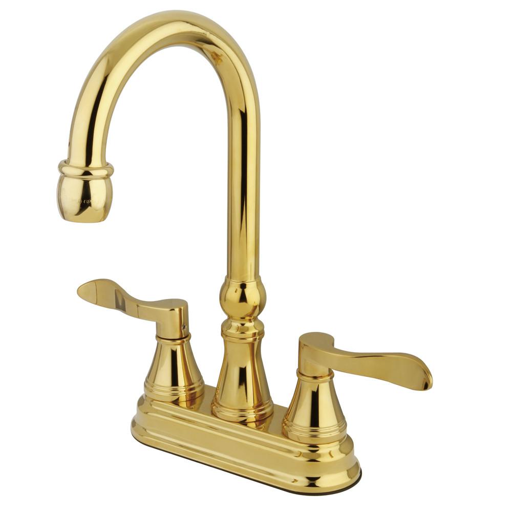 Kingston Brass Polished Brass NuFrench 4" bar / prep sink faucet KS2492DFL