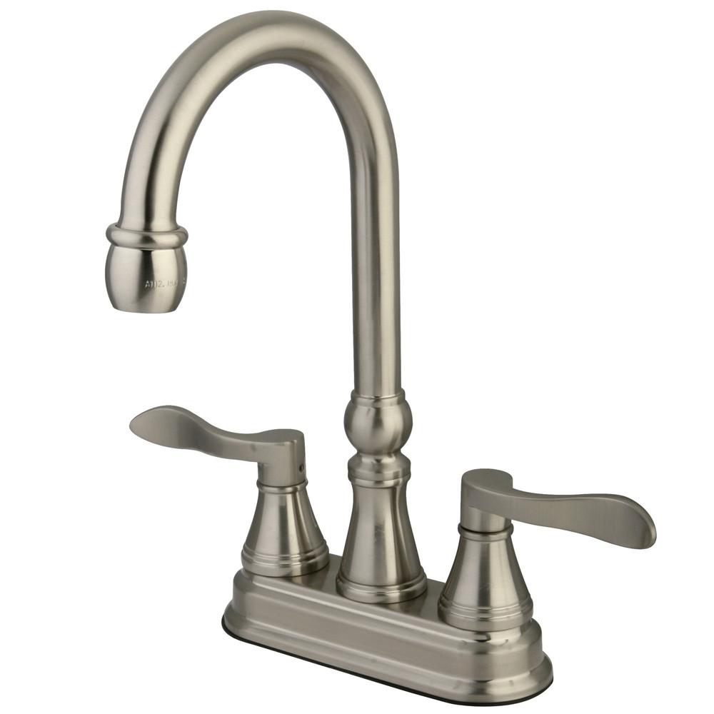 Kingston Brass Satin Nickel NuFrench 4" bar / prep sink faucet KS2498DFL