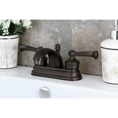 Kingston Brass Oil Rubbed Bronze 2 Handle 4" Centerset Bathroom Faucet KS2605FL