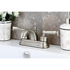 Kingston Satin Nickel 2 Handle 4" Centerset Bathroom Faucet w Pop-up KS2608FL