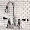 Kingston Chrome NuFrench 4" centerset Bathroom faucet w Drain KS2611DFL