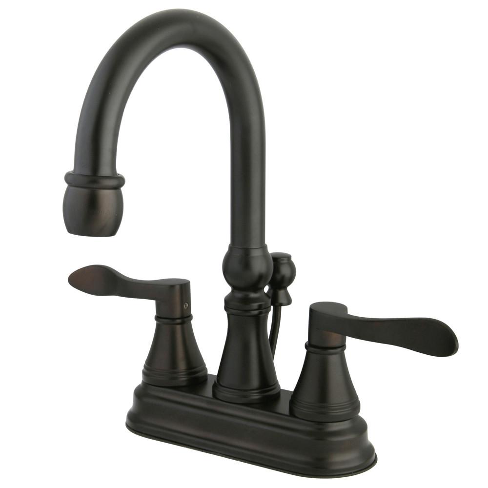 Kingston Oil Rubbed Bronze NuFrench 4" centerset Bathroom faucet KS2615DFL