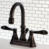 Kingston Oil Rubbed Bronze NuFrench 4" centerset Bathroom faucet KS2615DFL