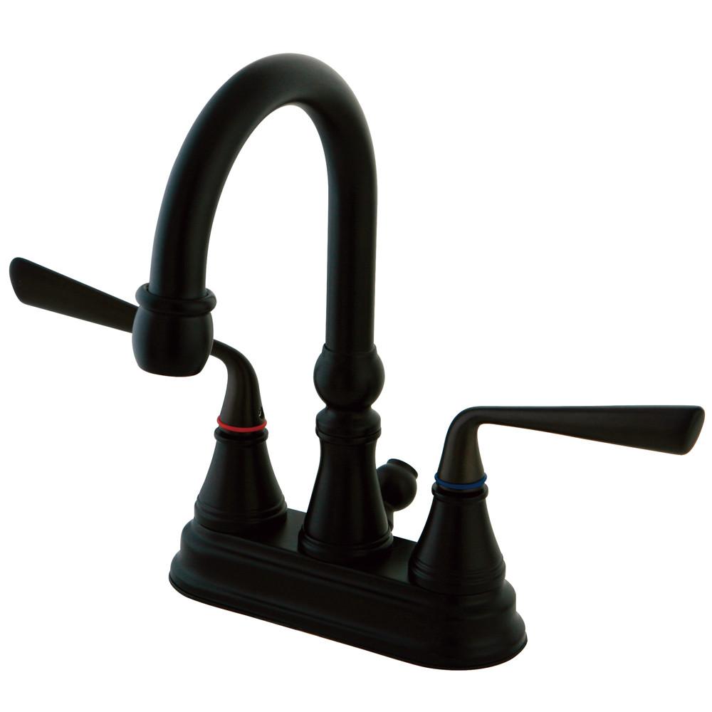 Kingston Silver Sage Oil Rubbed Bronze 4" Centerset Bathroom Faucet KS2615ZL