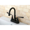 Kingston Silver Sage Oil Rubbed Bronze 4" Centerset Bathroom Faucet KS2615ZL